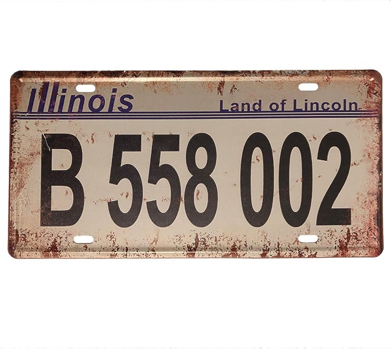 ROOKOPR Illinois License Plate Aluminum Novelty Car Decor License Plates 12"x6" Front of Car Decorative Retro Rusty License Plate for Men Women Car-13 - Image 5